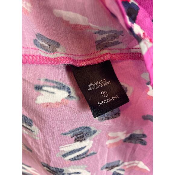 NIC+ZOE Cool Cat Printed V Neck Short Sleeve Blouse Size Large - Picture 7 of 9